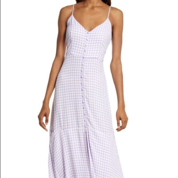AFRM Dresses & Skirts - AFRM Lilac Gingham Dress with Button Detail